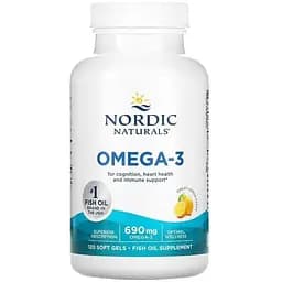 Риб'ячий жир Omega-3 Nordic Naturals очищений зі смаком лимона 690 мг 120 капсул