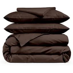 Комплект постільної білизни Cosas Brown Двоспальний сатин шоколад (11Satin_Brown_Brown_180)