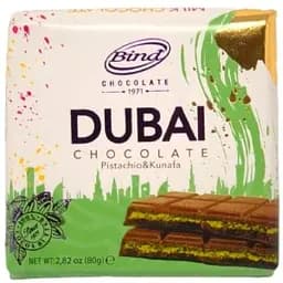Молочний шоколад Bind Dubai з фісташковою начинкою та кадаїфом 80 г