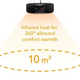 Обігрівач інфрачервоний підвісний Trotec IR 1550 SC 1500W + LED Black (1410003812) - мініатюра 8