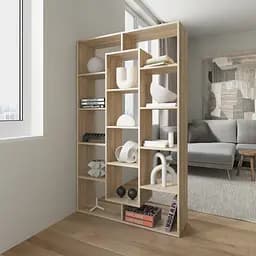 Книжкова полиця стелаж Vays M-7 Дуб Сонома на 14 комірок ЛДСП 108x29x178 см для дому офісу дитячої або вітальні