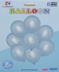 Набор латексных шаров, 8 шт., 30 см, голубой