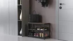 Банкетка універсальна Ferrum-decor Слайм 45x63x26 чорний ДСП Дуб Сонома Трюфель 16мм (FRD-104073) - мініатюра 3