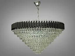 Сучасна кришталева люстра для великої зали Diasha 201202/1000BK+HR - мініатюра 3