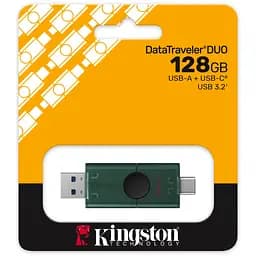 USB флеш накопичувач Kingston 128GB DataTraveler Duo USB 3.2 / Type-C Black/Green (DTDEG2/128GB) - мініатюра 6