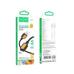 Кабель Hoco X108 Benefit silicone charging data cable Micro Чорний - мініатюра 2