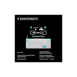 Клавіатура Logitech G512 X 98 Tactile Switch RGB USB UA White (920-014003) - мініатюра 11
