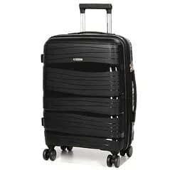 Валіза маленька S поліпропілен Worldline Airtex 283 56×33×22см 52л Чорний