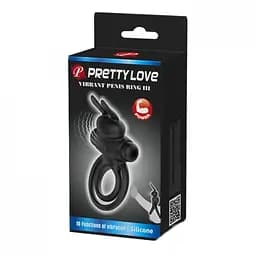 Ерекційне кільце - Pretty Love Vibro Penis Ring Bunny III Black LyBaile BI-210206 89789