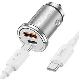 Автозарядный адаптер HOCO NZ10 45 W набор с кабелем usb-c-usb-c серебристый