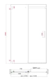 Двері в нішу Koer SR SD02-140x200-TR-01 прозоре скло Easy Clean 8 мм, хром KR5383, універсальні, прозорий, хром - мініатюра 3