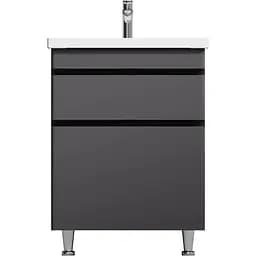 Тумба з умивальником AM.PM Hit 60 см підлогова графіт матовий M93A-FSX0602-WC0602GM38 Графіт