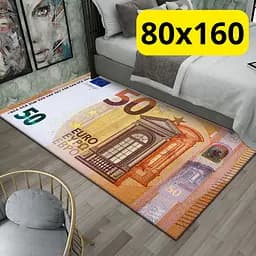 Стильний та зносостійкий килим для дому та офісу "50 EURO" 80х160 KT7001766