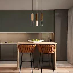 Підвіс Gleam із чорним мармуровим плафоном в стилі Ар-деко Line.F SC 1/1 BK