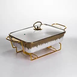 Мармит настольный Yiwu прямоугольный с подогревом 35.5х19х15.5 см на подставке с крышкой мармитница для первых блюд ML789-13