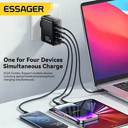 Зарядний пристрій Essager GaN2 Pro потужний QC PD 100W 20V 5A - мініатюра 4