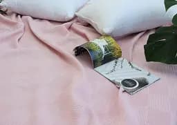 Простирадло-покривало Tag Tekstil піке 200х235 см. Клітина пудра - мініатюра 3