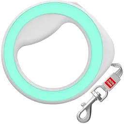 Поводок-рулетка для собак Waudog R-leash, круглая, XS-M, до 40 кг, 2,9 м, светоотражающая лента салатовая