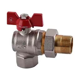 Кран кульовий кутовий з американкою Solomon 1/2″ ПОСИЛЕННИЙ B1043