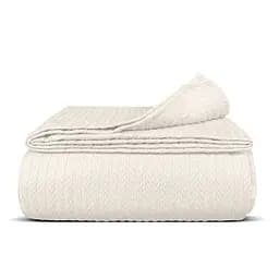 Плед-покрывало Cosas Snow Knitted Braid косичка 160х230 см белый (Blanket_02Snow_KnittedBraid_160x230)