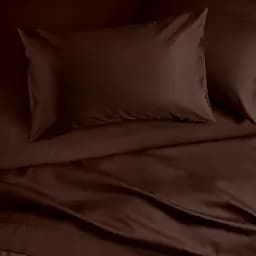 Комплект постільної білизни Cosas Brown Двоспальний сатин шоколад (11Satin_Brown_Brown_180) - мініатюра 3