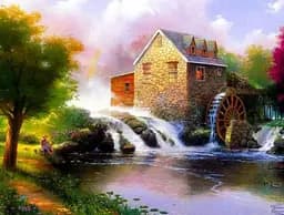 Алмазна мозаїка на підрамнику Млин 40×50 см 70902_BGLE
