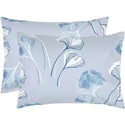Наволочка Home Line Гінко Білоба, бязь, сіро-блакитна, 50х70 см, 2 шт. (173840)