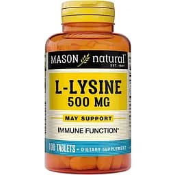 Амінокислота Mason Natural L-Lysine 500 мг 100 таблеток