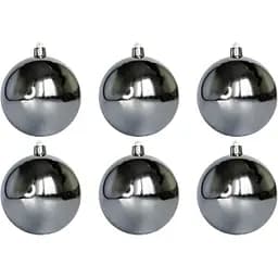 Набір ялинкових куль Devilon 6 шт D8 см сірий глянець пластик (251284)