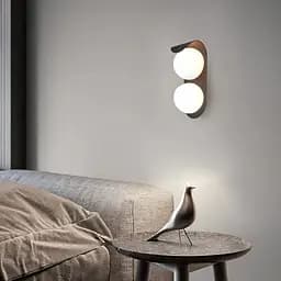 Бра у чорному корпусі з 2-ма білими плафонами Line F WB 17/2 BK