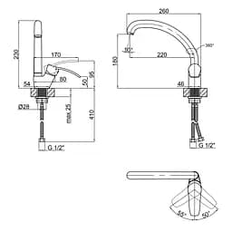 Змішувач для кухні Lidz Anny 008F (k40) LDANN008FCRM35123 Chrome - мініатюра 2