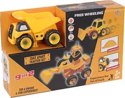 Ігровий набір Kaile Toys Будівельна техніка 9 в 1, жовтий (KL713-1)