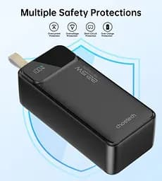 УМБ Choetech 40000mAh, 22,5W PD QC3.0, USB-C In/out, 2xUSB-A Li-pol чорна (B731-ACBK) - мініатюра 2