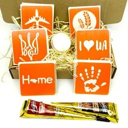 Набор для био-тату Я люблю Украину - хна Fresh Tattoo set-i-love-ukraine-henna
