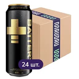 Упаковка енергетичного напою Battery Energy Drink 12 л (500 мл x 24 шт.) з/б