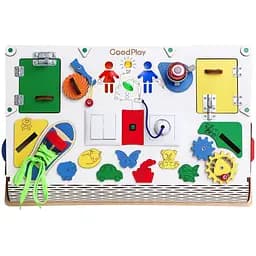 Бизиборд GoodPlay с подсветкой развивающий 56х38х9 см (D005)