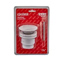 Донний клапан Koer PW-01-03 Click-Clack універсальний KR3402, Білий - мініатюра 3