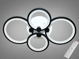 Люстра стельова LED Diasha 8022/4BK, 70W, чорна, діаметр 40 см, сучасний стиль, IP20