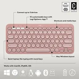Комплект (Клавіатура та Миша) Logitech Pebble 2 Combo Tonal UA (920-012241) Rose - мініатюра 9