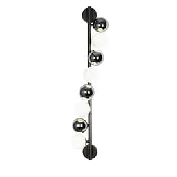 Сучасне настінне бра кульки в спальню Levistella 788W39272-8(4) BK+CH+WH чорне хром біле на 4 лампи G9 800х200 мм - мініатюра 2