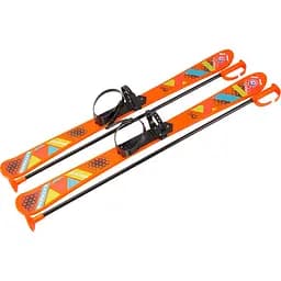 Детские лыжи ТехноК с палками оранжевый 90 см