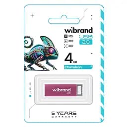 USB флеш накопичувач Wibrand 4GB Chameleon Pink USB 2.0 (WI2.0/CH4U6P) - мініатюра 2