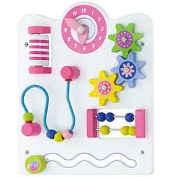 Ходунки-каталка Viga Toys з бізібордом рожеві (50178) - мініатюра 3