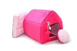 Будиночок для собак та котів Zoo-hunt Плюш рожевий №3 385х480х430 мм (ZH24763602-1)
