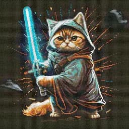 Алмазная мозаика Ideyka Кот-воин © pravda.dmtr AMO7565 40х40 см