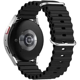 Ремінець для Samsung Galaxy Watch 5 40mm - чорний ширина кріплення 20мм силікон Watchbands Hump (W22-2WB66352299)