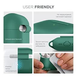 Силіконовий чохол для навушників Apple AirPods Pro 2 2022, Hang Case, зелений, ультратонкий захисний кейс товщиною 2 мм, захист від подряпин, пилу та ударів, компактний, з карабіном для кріплення, ArmorStandart (ARM68590) - мініатюра 5
