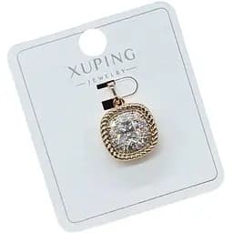 Жіночий кулон-підвіска Xuping з великим сяючим кристалом у квадратній оправі з медичного золота