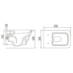 Комплект інсталяція Imprese 3 в 1 i8120 + унітаз підвісний Volle Teo 13-88-422black з кришкою Soft Close, Чорний - мініатюра 2