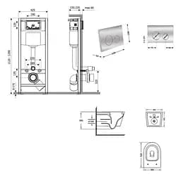 Набір Q-tap Nest 4 в 1 підвісний унітаз Jay Ultra Quiet 520x360x320 + комплект інсталяції QT07335175W48201 - мініатюра 8